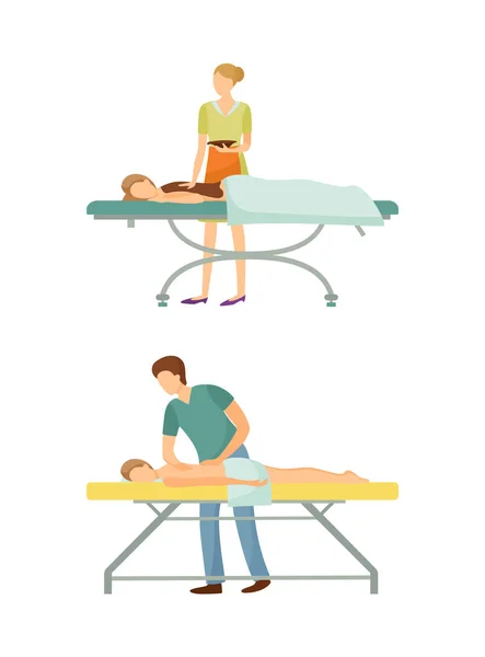 Спа-салон Шоколад и массаж иконы набор вектор — стоковый вектор