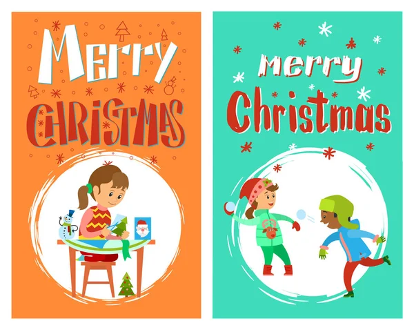 Mutlu Noeller Greering kartı ile çocuk vektör