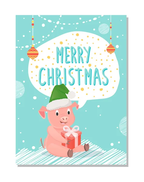 Postcard Merry Christmas 2019 Vector Illustration. — Stock Vector