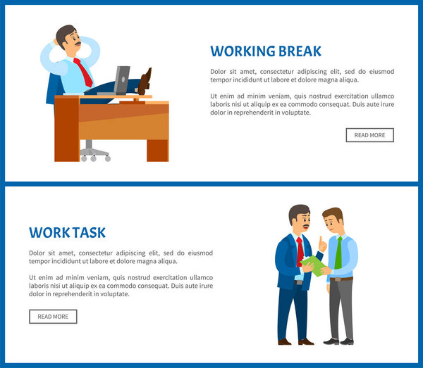 Working Break, Boss Resting in Office, Task Info