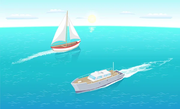 현대 요트 해양 항해 개인 선박 아이콘 — 스톡 벡터