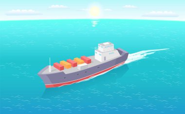 Kargo gemisi yaprakları izleme deniz deniz gemi simgesi