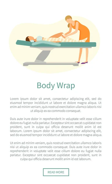 Body Wrap Hecho por Especialista experimentado en Spa — Vector de stock