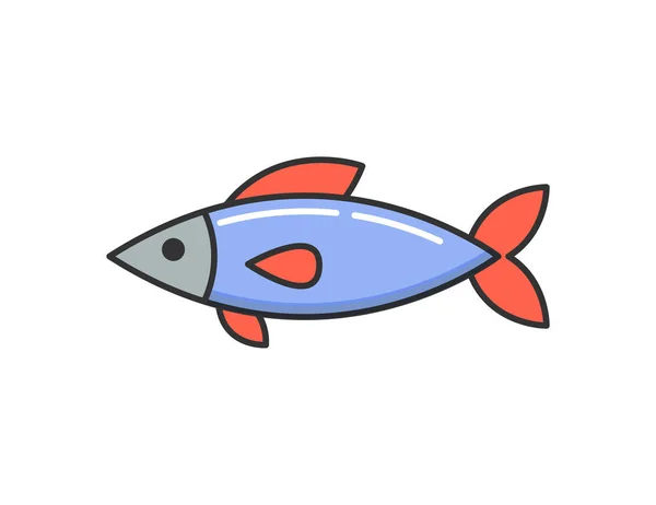 Reazione allergica al piatto, Icona di pesce crudo cotto — Vettoriale Stock