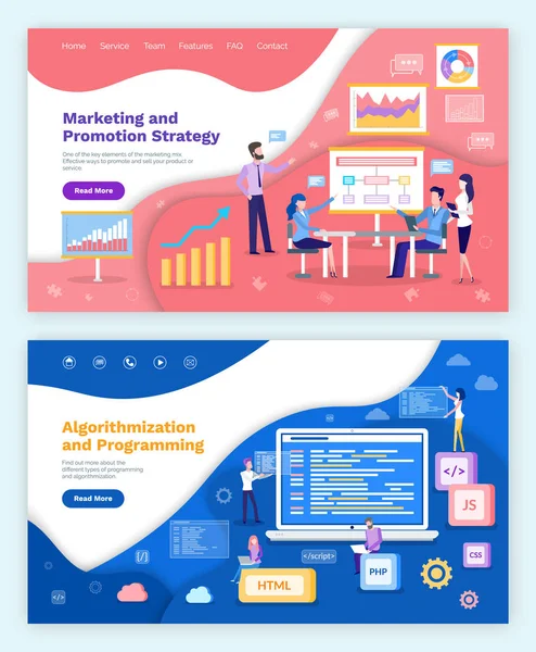 Pazarlama ve tanıtım stratejisi Algorithmization — Stok Vektör