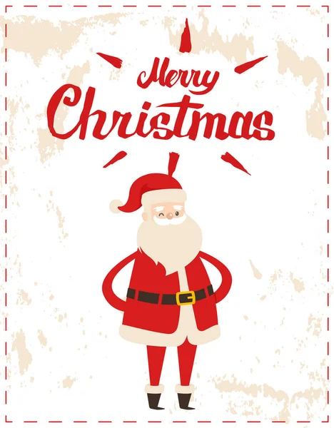 Merry Christmas Santa Claus, Beard and Mustaches — Stock Vector