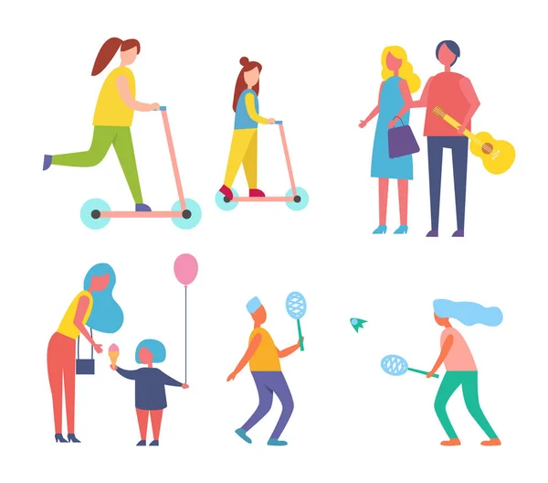 Juego de tenis jugado por pareja Vector Ilustración — Archivo Imágenes Vectoriales