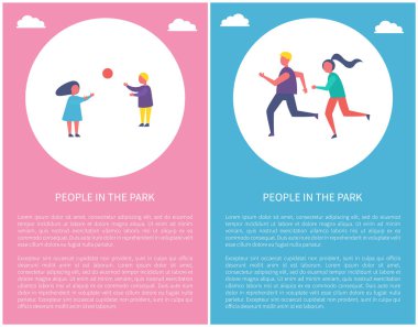 İnsanlar Park Poster iki çocuğu oyuna, Çift Çalıştır