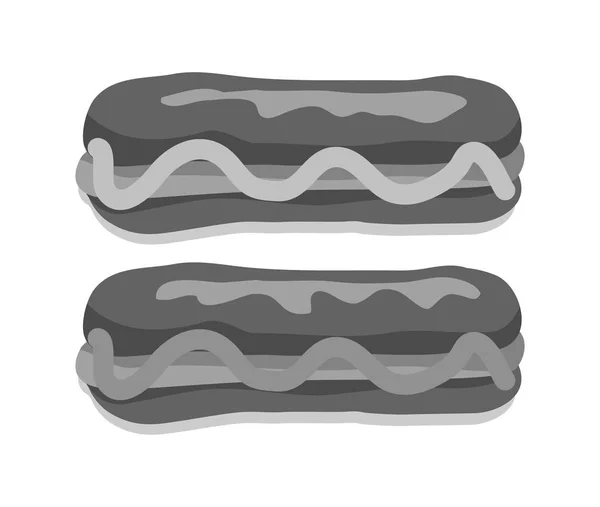 Colección de Hot Dogs con ilustración de vectores de salsa — Vector de stock