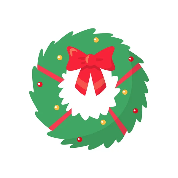 クリスマス リボン ベクトルと針葉樹スプルース — ストックベクタ