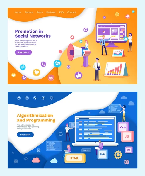 Marketing Promotion, Algorithmization programmering — Stockvector