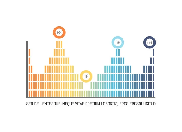 서로 다른 색상, 통계 디자인 Infochart — 스톡 벡터