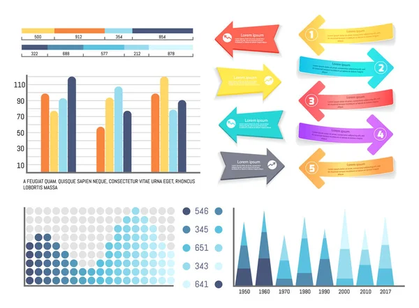 Infographies et pointeurs Présentation de l'information — Image vectorielle