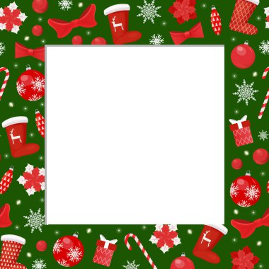 Noel çorap, sınır ile kış tatil çerçeve
