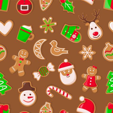 Zencefilli kurabiye adam ve Santa Claus Ren geyiği ve şeker