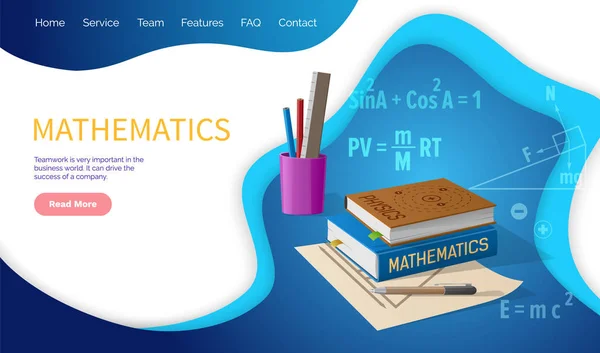 Matematik cebir ve geometri okul disiplin — Stok Vektör