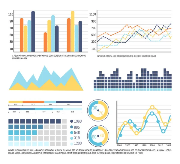 Infographics és grafikus diagramok adatainak bemutatása — Stock Vector