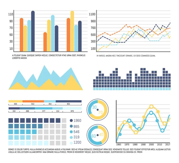 Infográficos e Gráficos Gráficos Apresentação de Dados —  Vetores de Stock