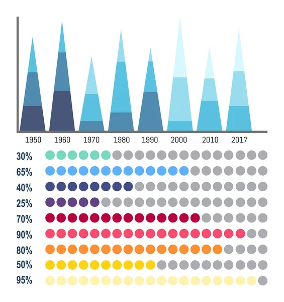 Infographie Information commerciale dans les organigrammes — Image vectorielle