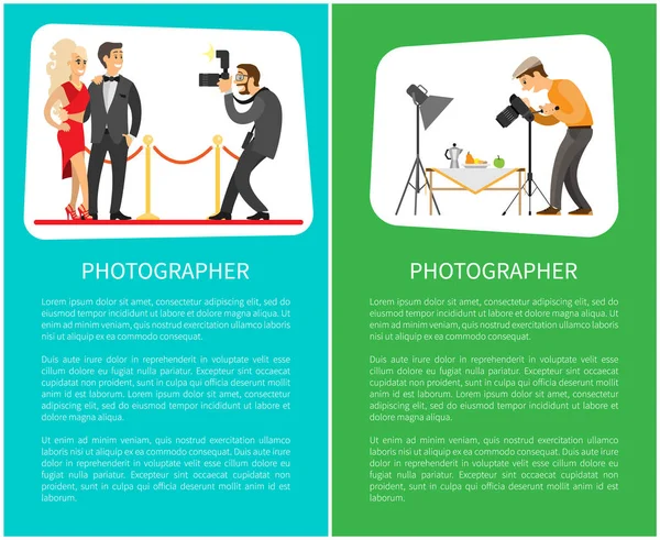 Paparazzi och stilleben fotograf Web Banners — Stock vektor