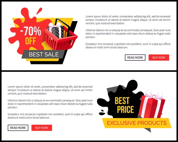 Meilleur choix moitié prix vente marchandises, site Web vectoriel — Image vectorielle