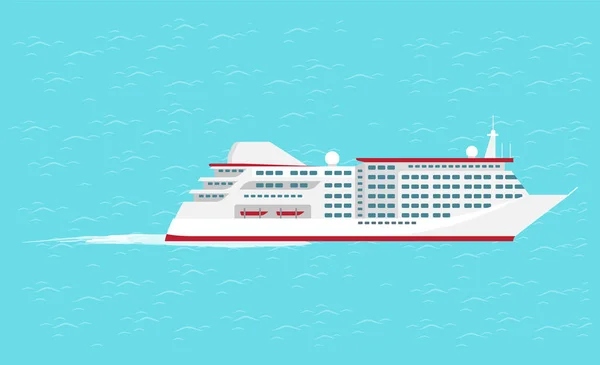 Vervoer over water reizen vaartuig Cruise Vector — Stockvector