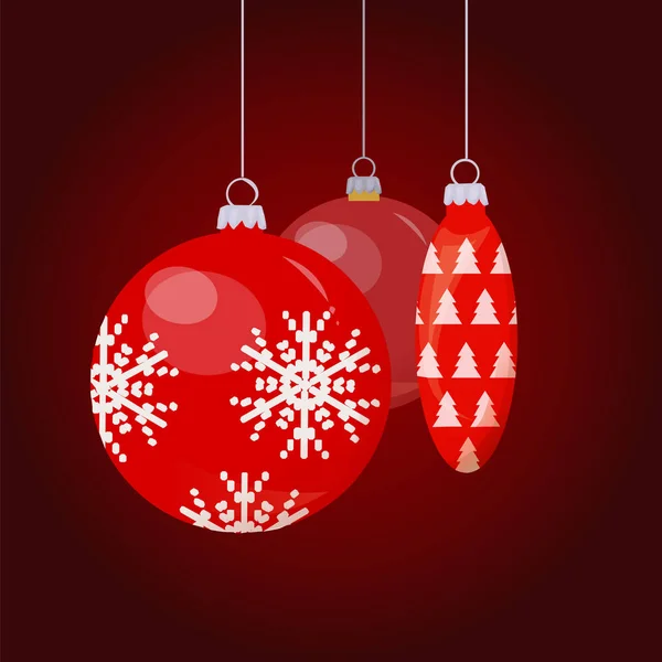 Baubles y juguetes para la decoración del árbol de Navidad — Vector de stock