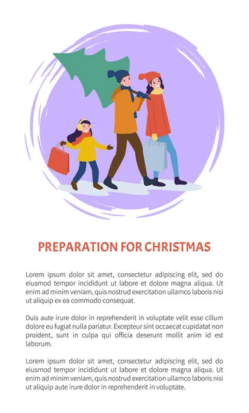 Προετοιμασία για αφίσα διακοπές Χειμώνας Χριστούγεννα — Διανυσματικό Αρχείο