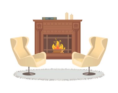 Şömine vazo dekorasyon koltuk iç