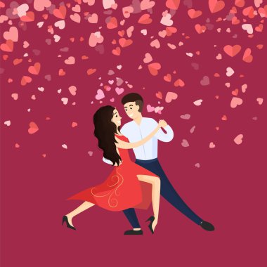 Adam ve kadın vektör Valentine romantik dansı