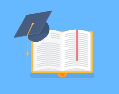 Akademik Cap vektör sarı kapaklı kitap