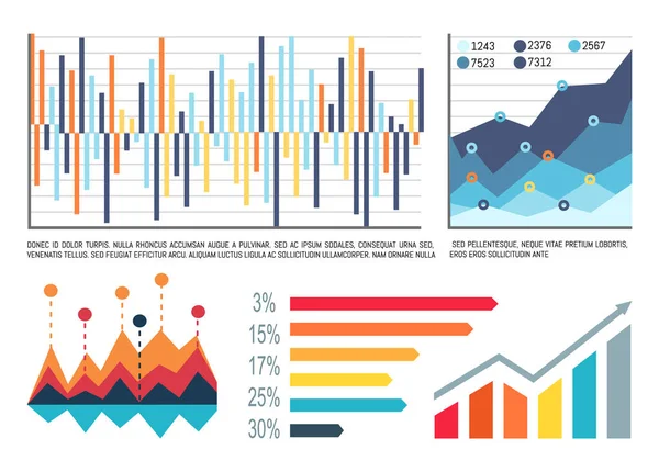 Infografiki i próbkę tekstu, wyjaśnienie danych — Wektor stockowy