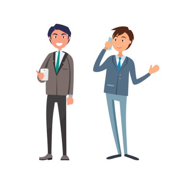 Formal giyim ve yönetim çalışan gülümseyen adam