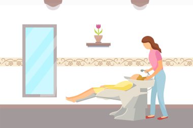 Kuaför Salonu, saç yıkama Kuaför tarafından yapılır