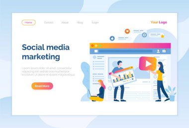 Sosyal medya pazarlama web sitesi Online sayfa kişi
