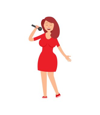 Müzik performans, Bayan Holding Mike elinde