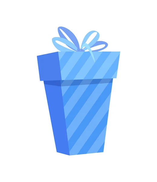 Verpacktes Weihnachtsgeschenk 3D-Symbol, Vektor-Geschenkbox — Stockvektor