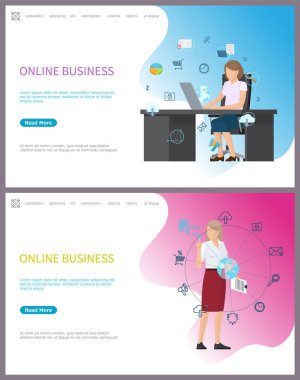 Online iş, çalışma yerde patron lideri