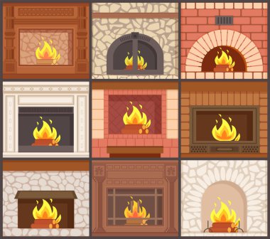 Şömine Soba türleri farklı şekiller ayarla