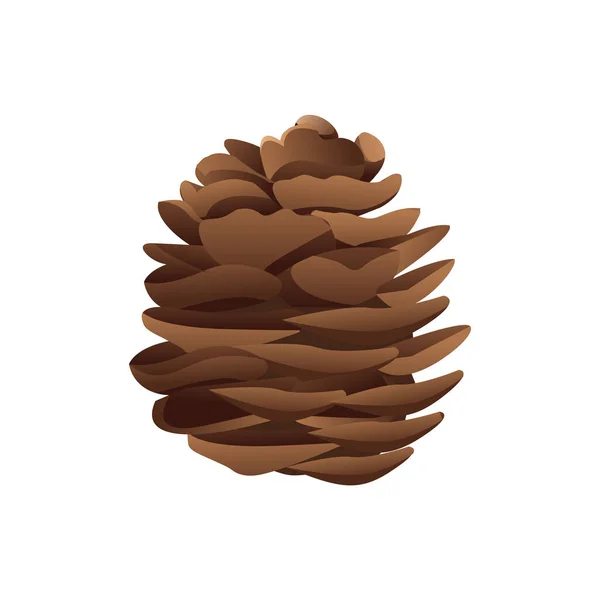 Pinecone in Brown Color and Realistic Style Vector — Stock Vector