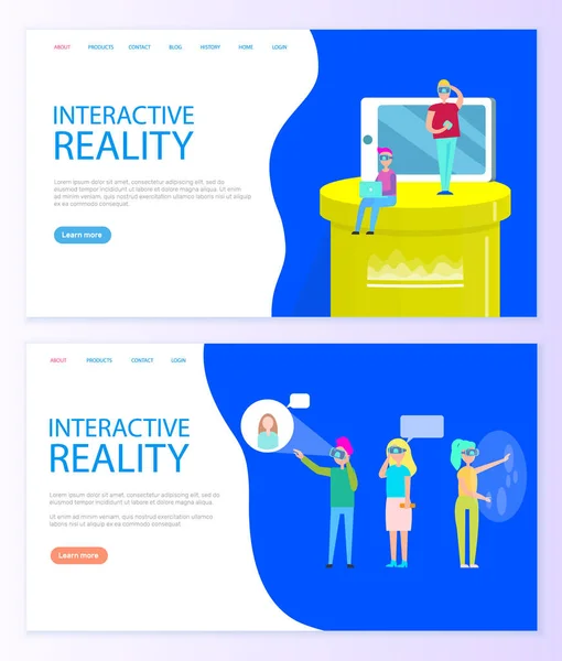 Realidad interactiva Nuevas tecnologías Avance — Archivo Imágenes Vectoriales