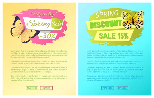 Venta de descuento de primavera 15 Off Emblemas Set Páginas Web — Vector de stock