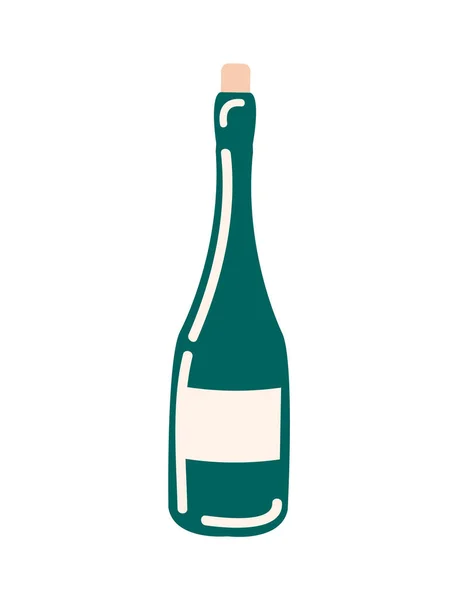 Bouteille de vin sans icône isolée vectorielle d'étiquette — Image vectorielle