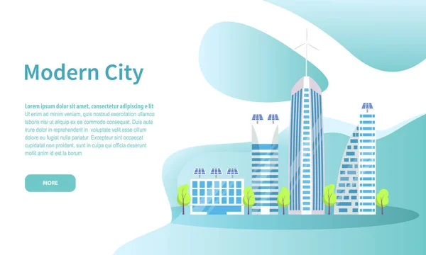 Vysoké mrakodrapy, moderní City Online webové stránky — Stockový vektor