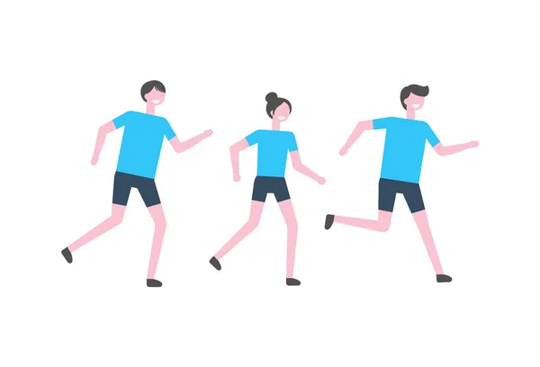 Les gens qui courent Marathon Vector Athlètes isolés — Image vectorielle