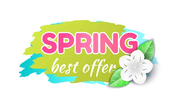 Frühling bestes Angebot Reduzierung des Preises Banner Symbol — Stockvektor