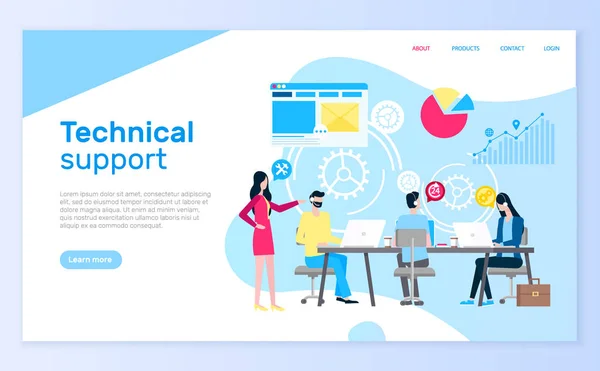 テクニカル サポートの人々 の質問に答えるヘルプします。 — ストックベクタ
