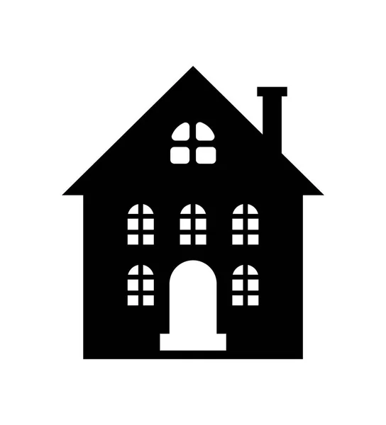 Residential Real Estate Building Icon Isolated — Stock Vector