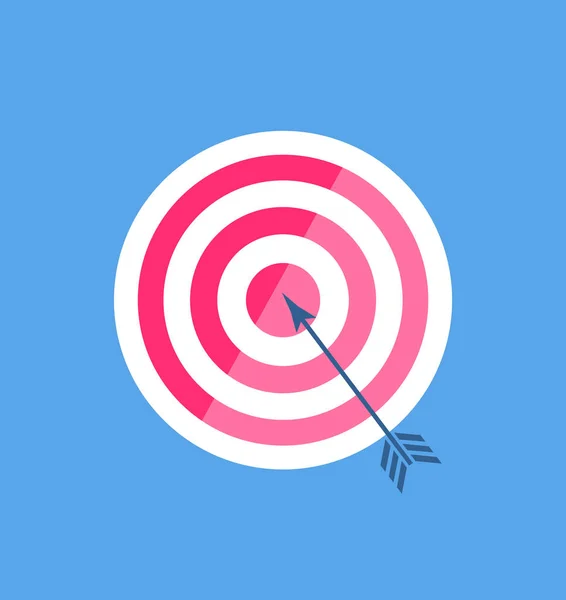 Darts with Arrow in Center of Round Flat Vector — Stock Vector