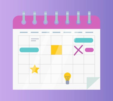 Takvim veya Ajanda, işleri ve Etkinlikler